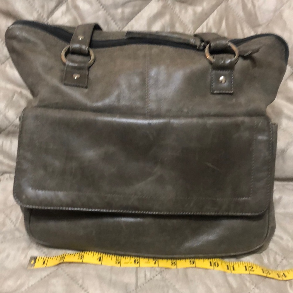 Leather gray purse